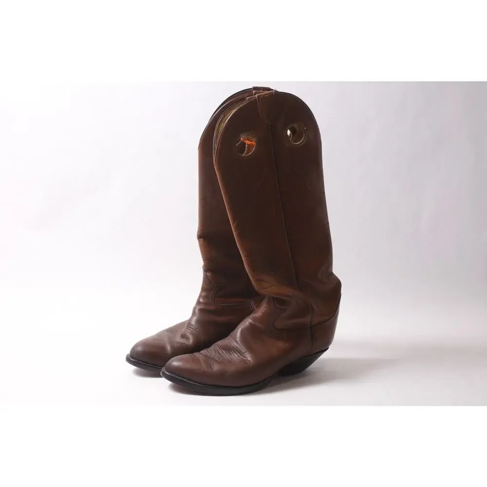 Tony Lama Buckaroo Cowboy Boots Men's 8 1/2 Brown Leather Western ~260214-WH 985